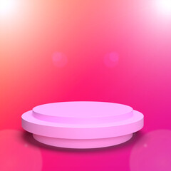 Abstract background minimal style for branding product presentation on Valentine's day. Mock up scene with empty space. 3d rendering