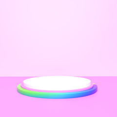 3d render abstract platforms with golden part. Realistic mock up for promotion, banners background, product show.