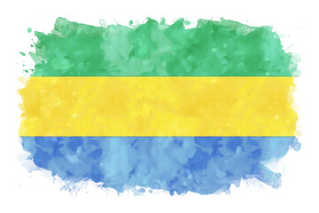 Gabon National Flag Watercolor Illustration