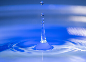 Selective focus shot of waterdrop splash