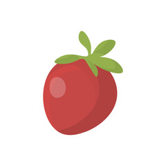 Strawberry, simple flat color illustration, good for apps and books