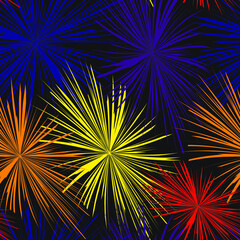 Seamless abstract pattern with pyrotechnic elements