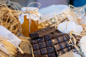 Artisan chocolote with honey