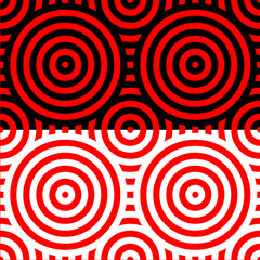 seamless red and white pattern with red circles