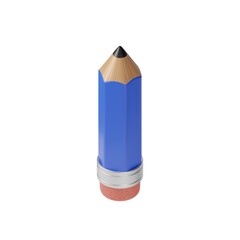 Blue Pencil 3D Icon. 3D illustration.