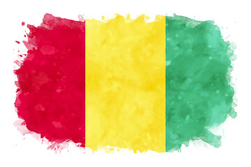 Guinea National Flag Watercolor Illustration