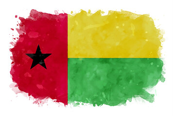 Guinea-Bissau National Flag Watercolor Illustration