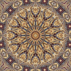 3d effect - abstract fractal mandala style pattern