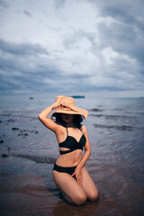 woman in bikini on the beach