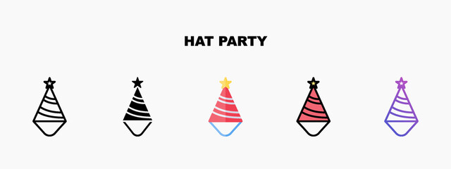 Hat Party icon designed in outline flat glyph filled line and gradient. Perfect for website mobile app presentation and any other projects. Enjoy this icon for your project.