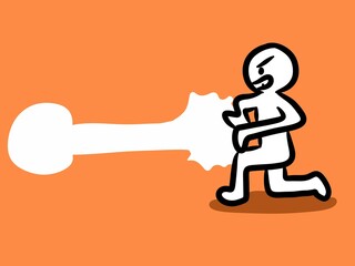 cute cartoon on orange background