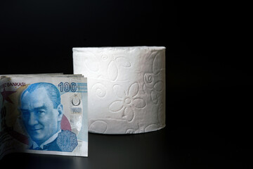 Toilet paper and cost. Turkish lira
