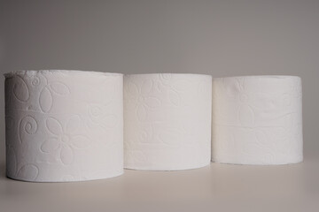 toilet paper close-up isolated on white background