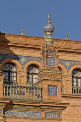 Architecture detail of Plaza de Espana, Seville - obrazy, fototapety, plakaty