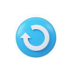Refresh or repeat button icon. 3d rendering illustration. Isolated on white.