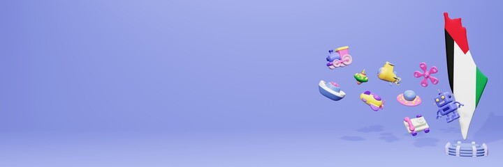 3d rendering of children's games for promotional templates and covers in Palestine