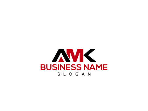 AMK Abstract initial monogram letter logo, alphabet am logo icon design