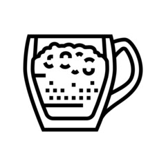 raf coffee line icon vector. raf coffee sign. isolated contour symbol black illustration - obrazy, fototapety, plakaty