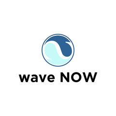 wave in circle abstract logo design