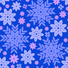 Flower seamless pattern vector illustration.