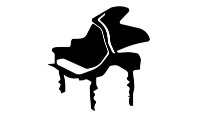 silhouette of a piano