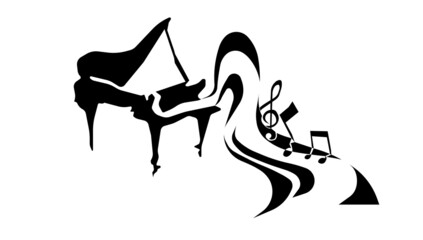 silhouette of a piano with lines © Ivan