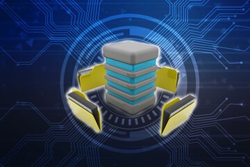 3d illustration of Data sharing concept