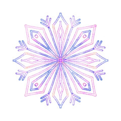 Snowflake color hand drawing graphics