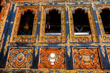 Exterior of the Tango Goemba monastery in Bhutan, Asia