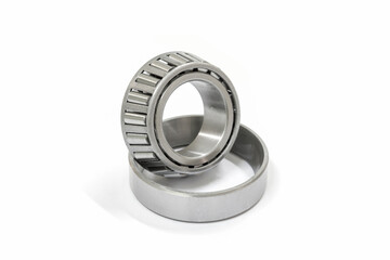 Modify taper bearing on a white background, Motorcycle taper bearing close-up, Motorcycle modify.