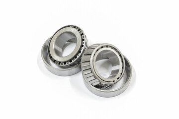 Modify taper bearing on a white background, Motorcycle taper bearing close-up, Motorcycle modify.