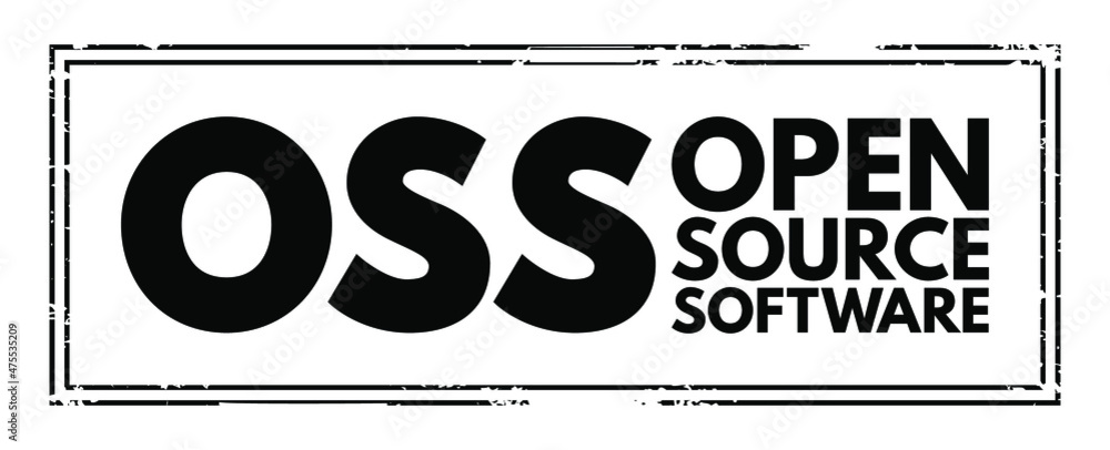 Poster oss - open source software acronym, technology concept background