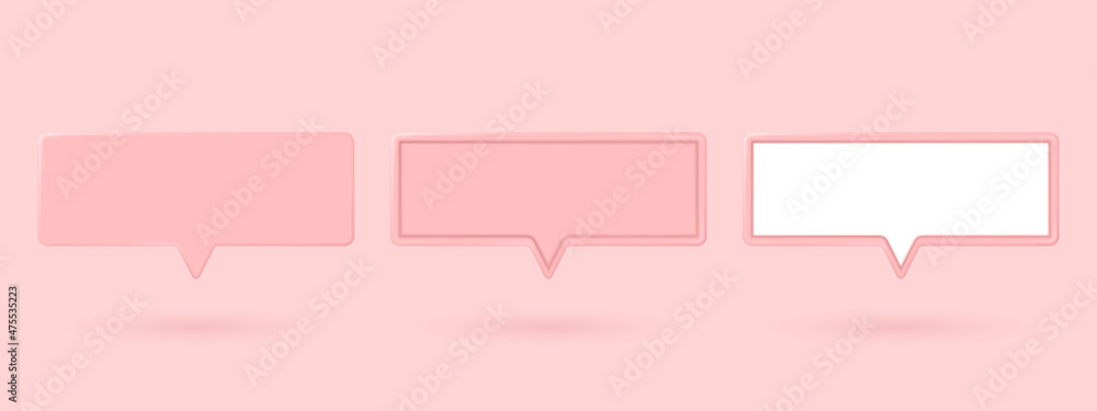 Poster message bubble vector illustration. 3d dialogue box. speech bubble, text message, social media comme