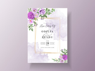 Beautiful floral hand drawn wedding invitation template