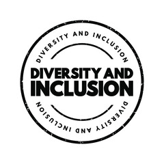 Diversity And Inclusion text stamp, concept background