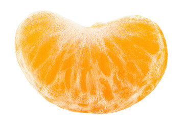 Mandarin orange citrus fruit slice isolated.