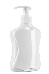 Plastic Bottle with liquid soap isolated on a white background. Liquid soap dispenser.