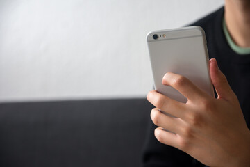 person using smartphone