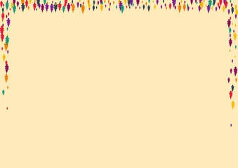 Autumn Foliage Vector Beige Background. Orange Confetti Fall Set. Herbarium Leaf Card. Red Leaf Design.