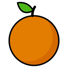 orange fruit vector line for web, presentation, logo, Icon Symbol.