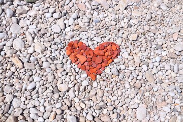 Valentine's Day stone heart shape
