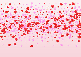 Red Confetti Background Pink Vector. Decor Illustration Heart. Violet Greeting Backdrop. Purple Heart Love Pattern. Tender Card Frame.