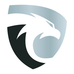 Obraz premium A dashing silver and black eagle and shield logo