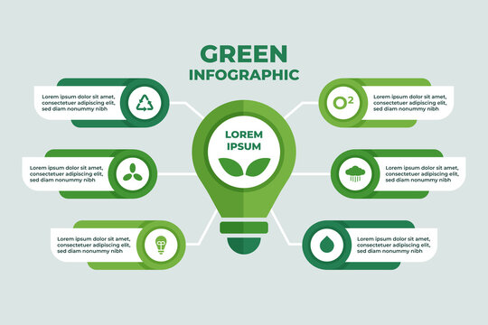 Green Lightbulb Save Nature Environment Infographic Template