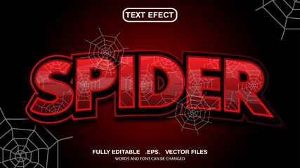 editable text effect spider theme
