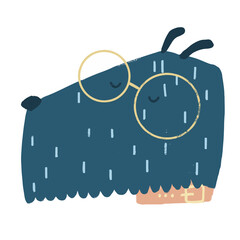 Cute dog on white isolated background. Vector illustration