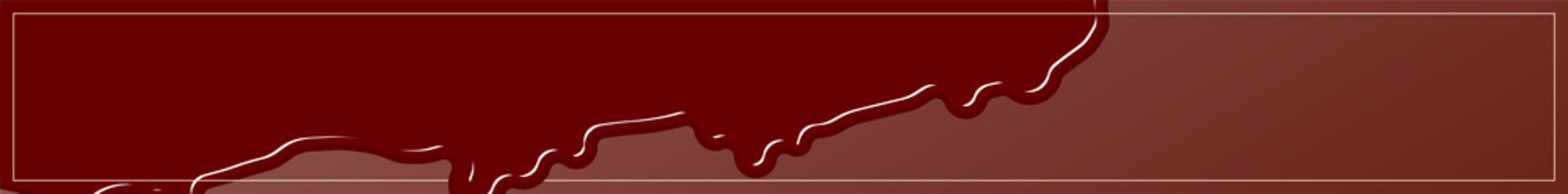 バレンタイン用バナー、垂れるチョコレートと茶色の背景 728x90