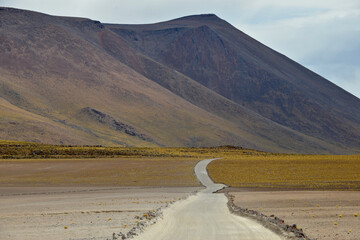 The road between Bolivia and Chile cross the desert of Atacama.