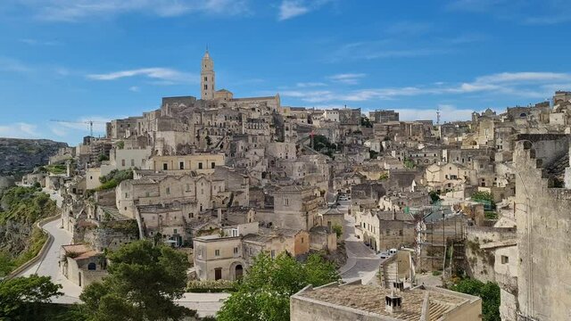 Panorama of Ancient town of Matera, cave city, Basilicata, Italy