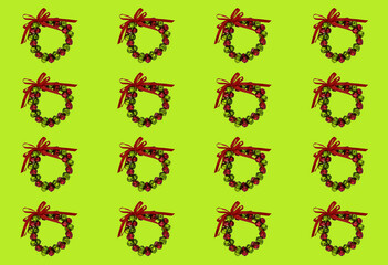 Naklejka premium Seamless pattern with christmas decoration on background,